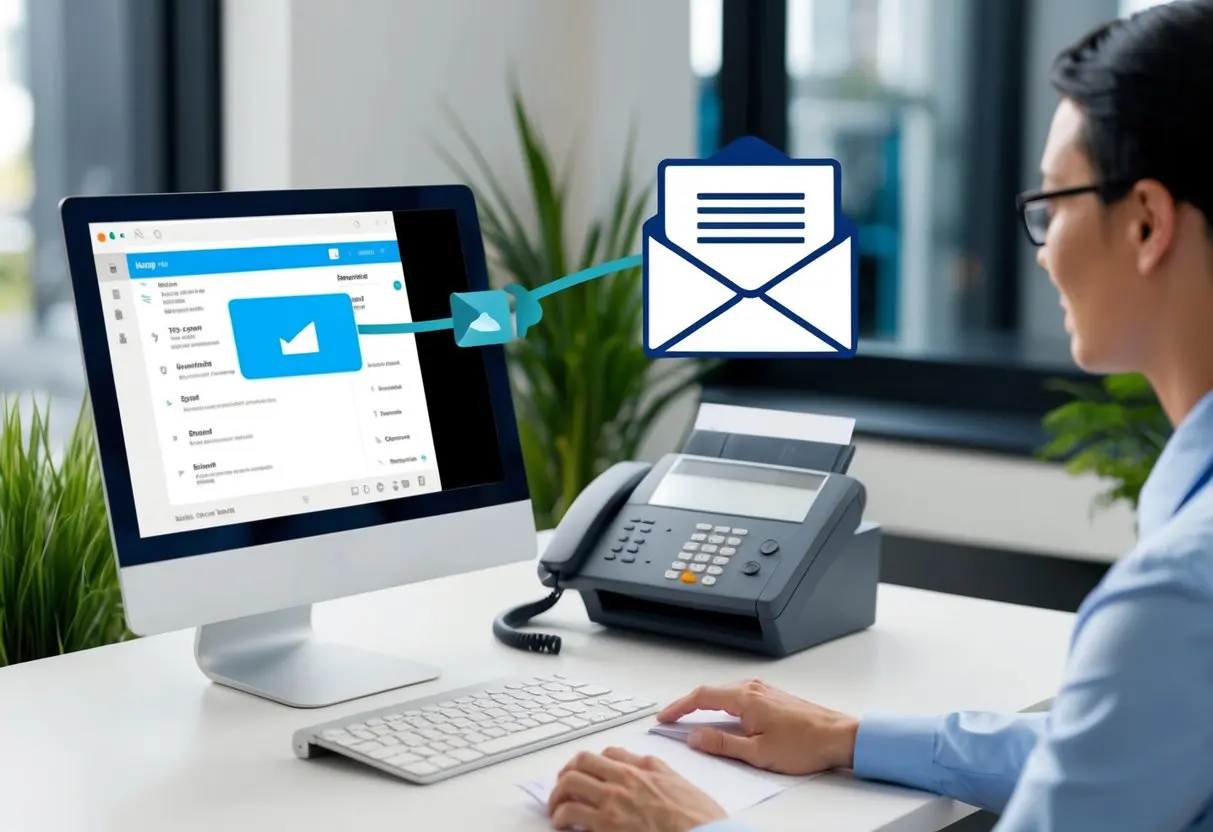 a representation of email to fax