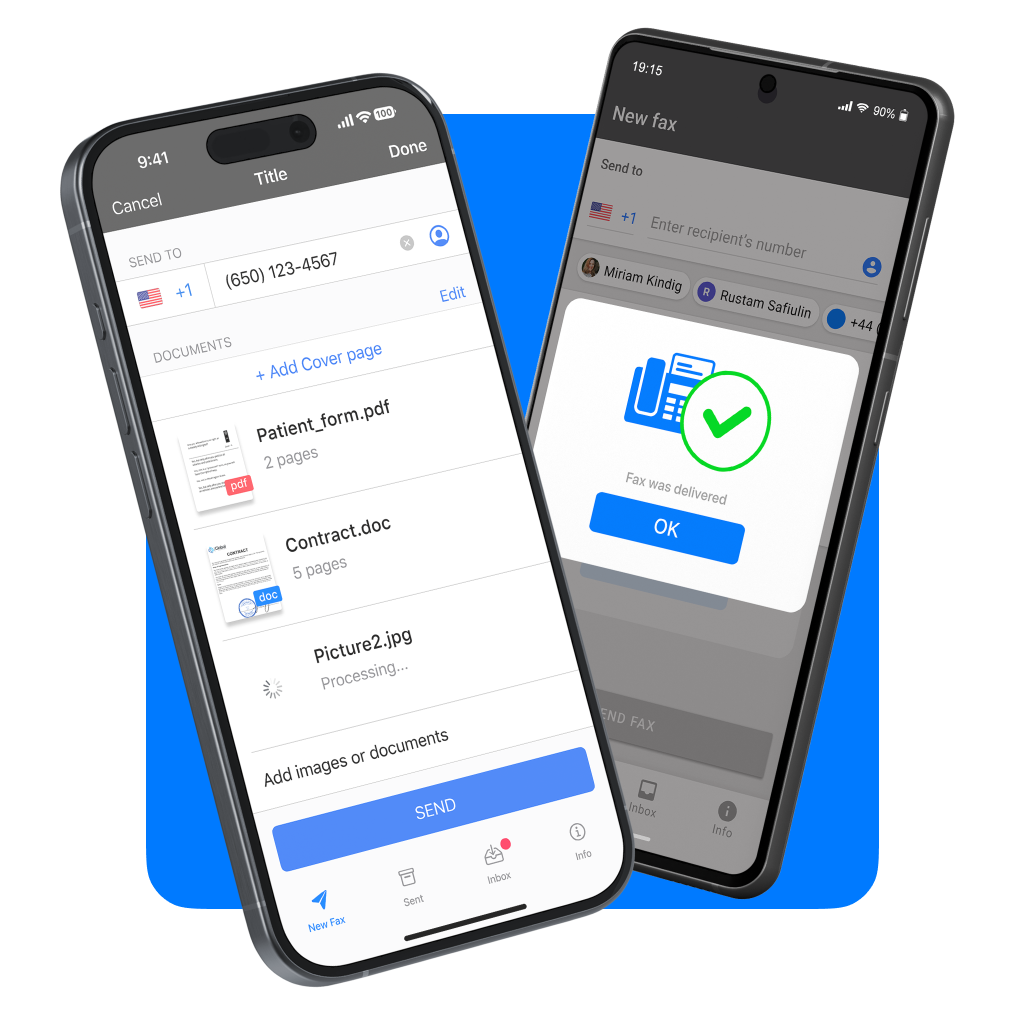fax app for android and iphone municorn mockup