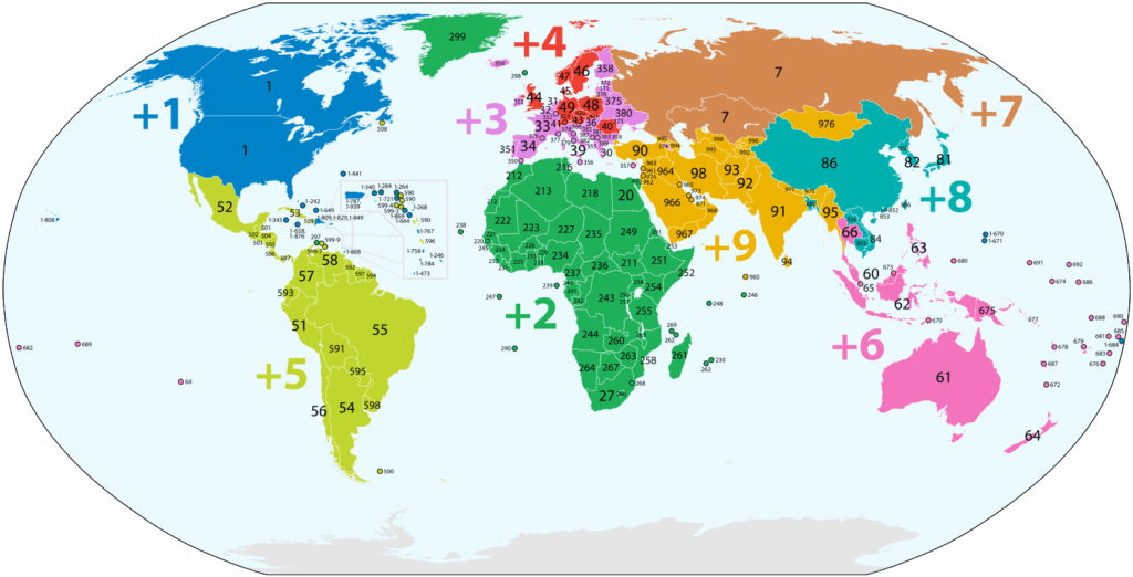 world phone codes wikipedia