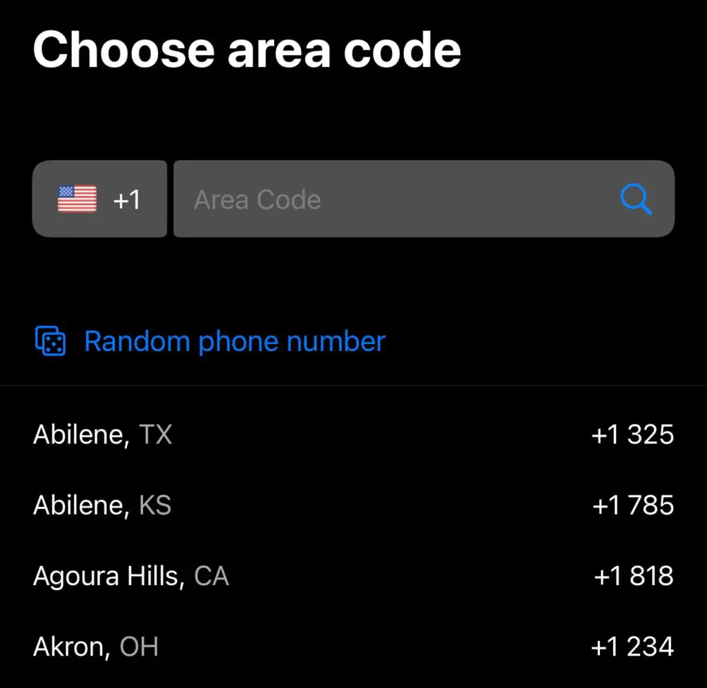 Fax App area code