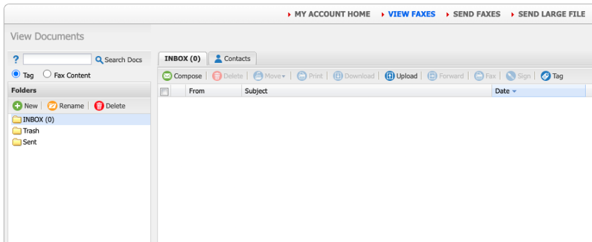 eFax inbox