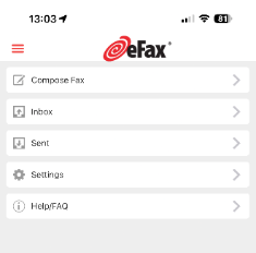 efax menu