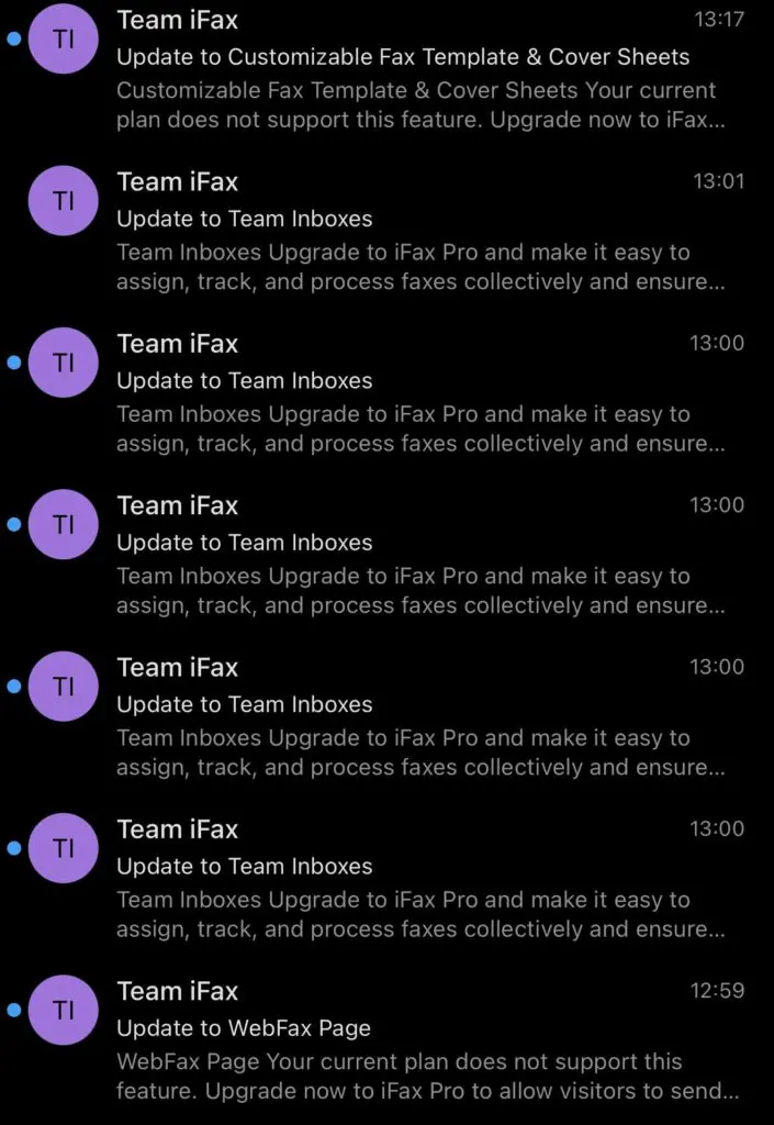 emails sent
