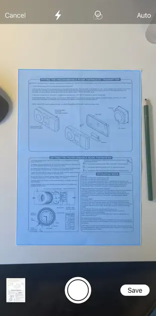 scanning interface for municorn fax app during the scan process