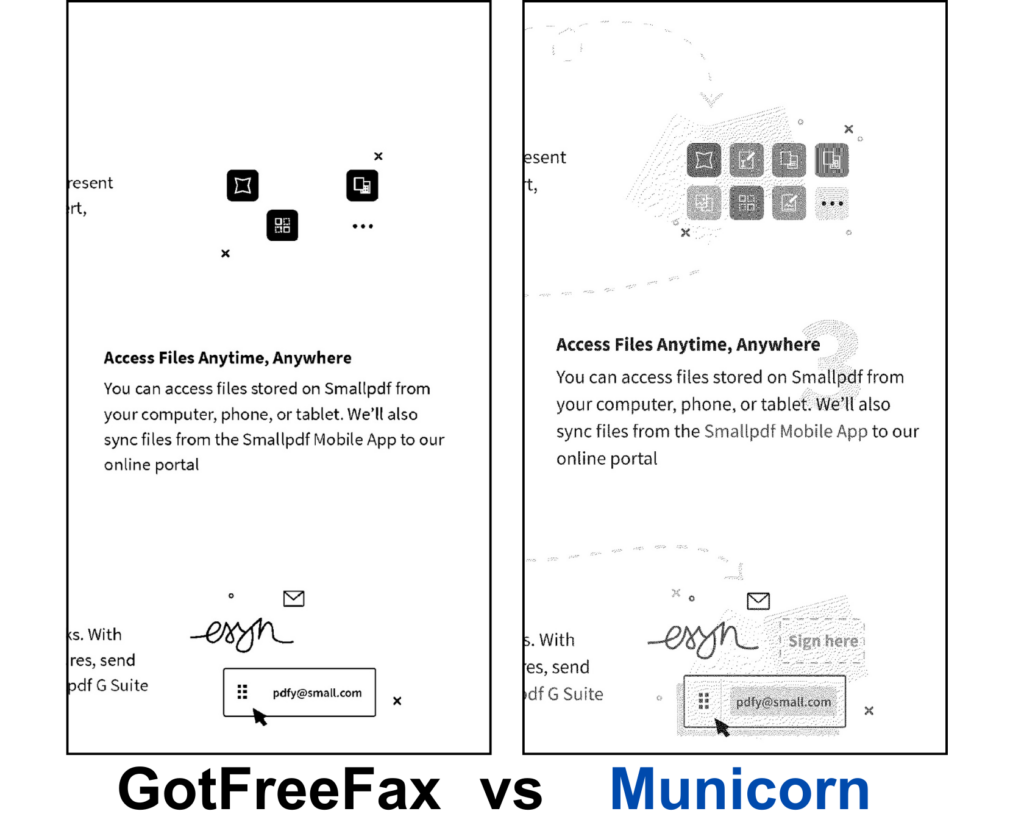 municorn vs gotfreefax image quality difference