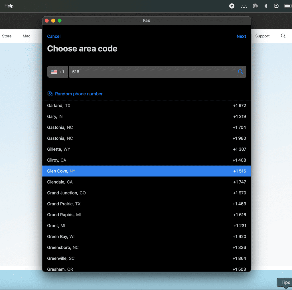 Fax auf Mac Municorn Fax App-Oberfläche