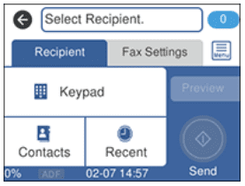 HP Smart App-Druckerfaxmenü – Fax vom Drucker senden