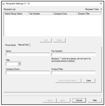 fax menu on computer