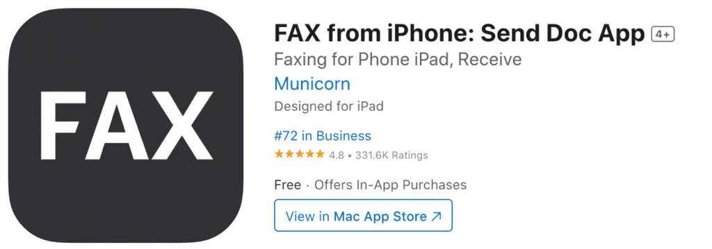 Municorn Fax App für iPhone