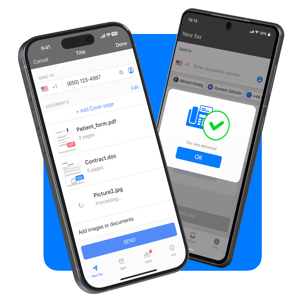 fax app for android and iphone municorn mockup