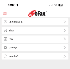 efax-Menü
