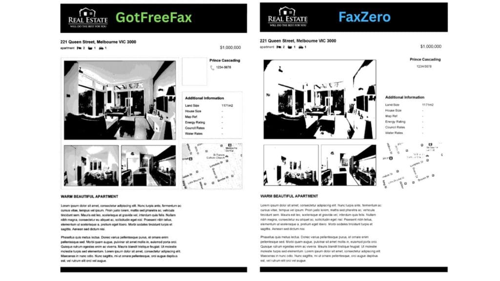 GotFreeFax vs. FaxZero Faxqualitätsvergleich