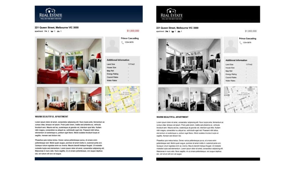 Beispiel eines über MyFax gesendeten Faxes, das klaren und lesbaren Text und Bilder zeigt, die die Faxqualität demonstrieren.