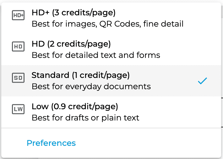 fax quality options for ifax