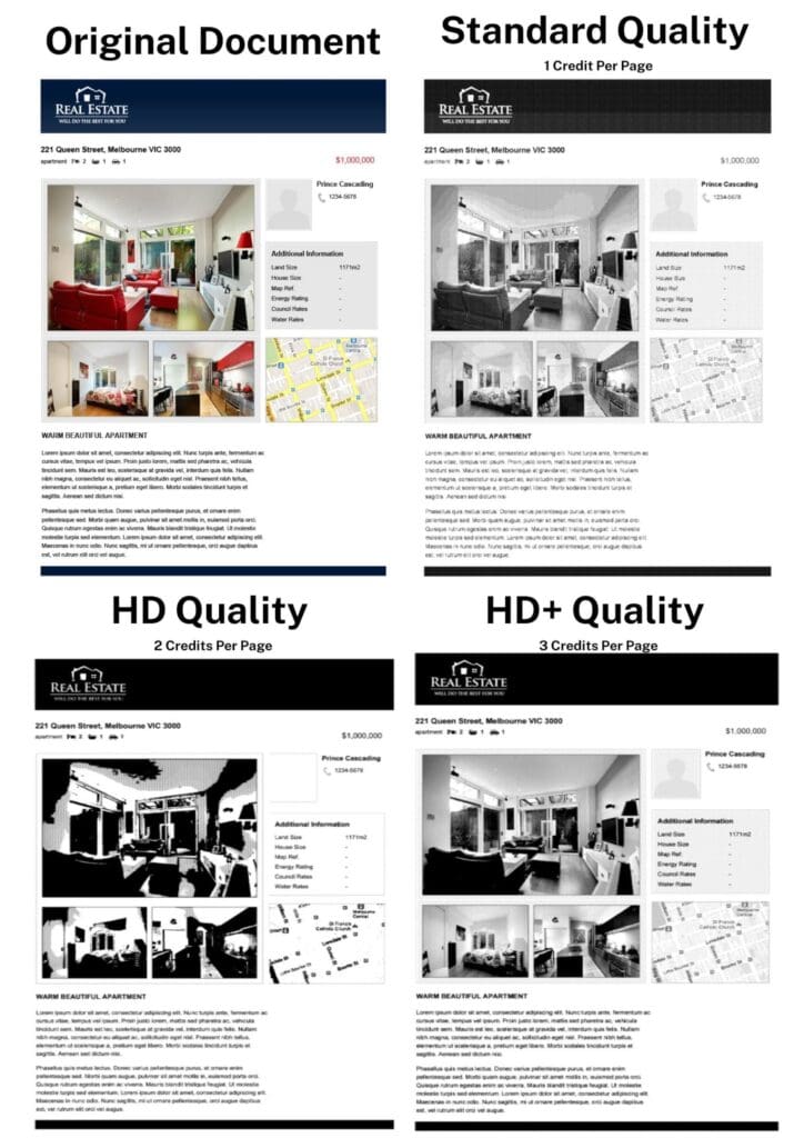 ifax quality tiers comparison on a real fax