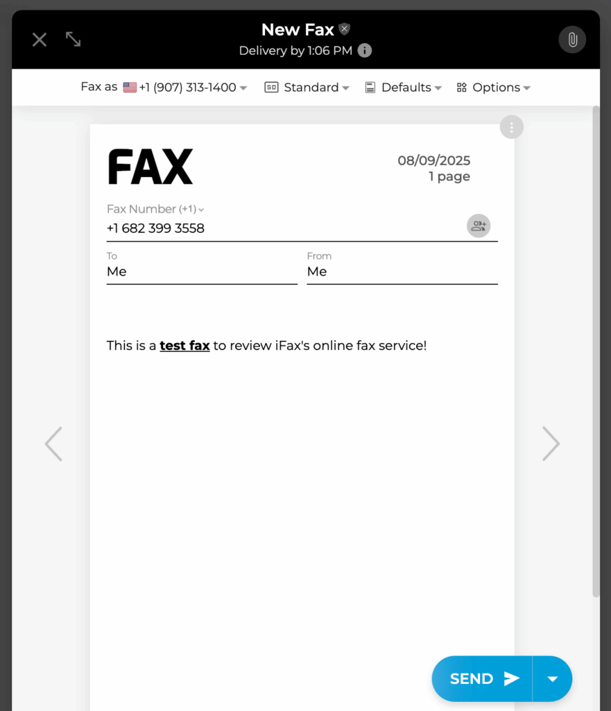 ifax send fax experience